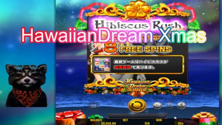 【オンラインカジノ】【ベラジョンカジノ】＄１０bet  HawaiianDream Xmas(ハワイアンドリームクリスマス)