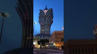 マカオ・カジノ街の夜景（マカオ半島）タイムラプス Casino resorts night view at city centre of Macau