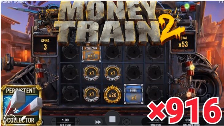 ×916＋792 マネトレ2 【Money Train2】 フリースピン オンラインカジノ スロット マネートレイン2 ♯④