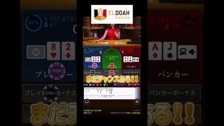 ウォレットにある１２万円、バカラでゼンツしたら…【エルドアカジノ】 #casino #オンカジ #バカラ #ギャンブル #baccarat #eldoah #エルドアカジノ #ギャンブル女子