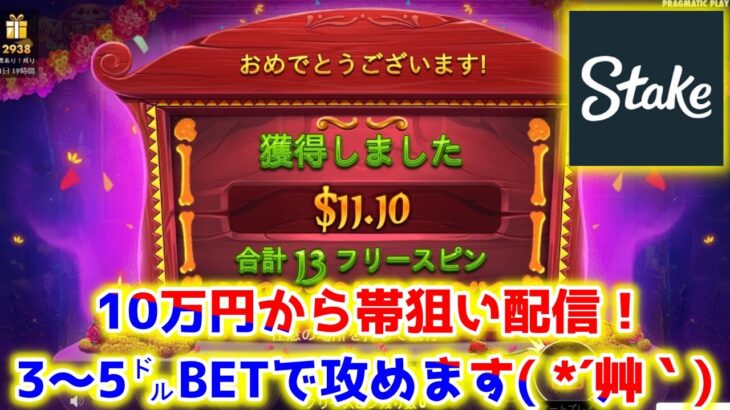 【ネットカジノ】100,000円→1,000,000円目指すで！【Stake】